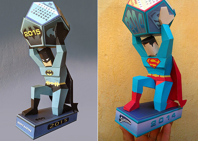 2015 Batman and Superman Calendar - Kit168 Đồ Chơi Mô Hình Giấy Download  Miễn Phí - Free Papercraft Toy