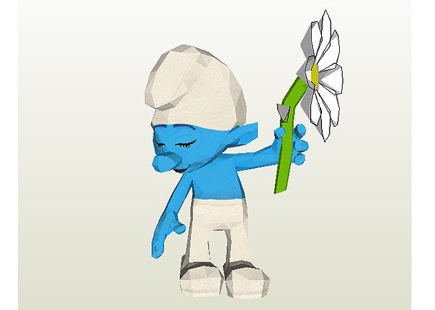 Enamored Smurf Ver.1 - The Smurfs - Valentine'S Day - Kit168 Đồ Chơi Mô  Hình Giấy Download Miễn Phí - Free Papercraft Toy