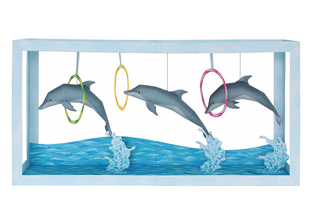 paper-aquarium-dolphin-show -kit168.com