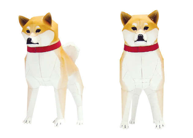 Mô hình giấy động vật cute 2 Chó Shiba Inu Mini  Mô hình giấy