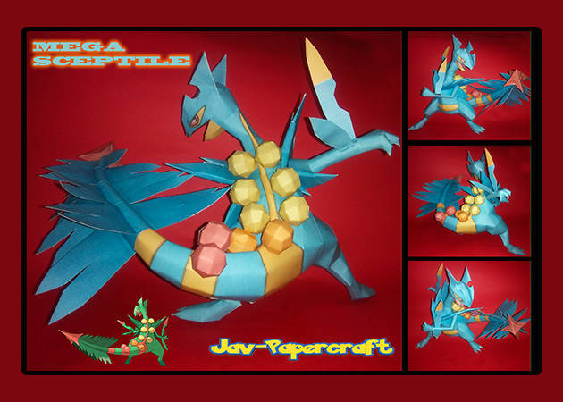 Pokemon Mega Sceptile - Kit168 Đồ Chơi Mô Hình Giấy Download Miễn Phí - Free  Papercraft Toy