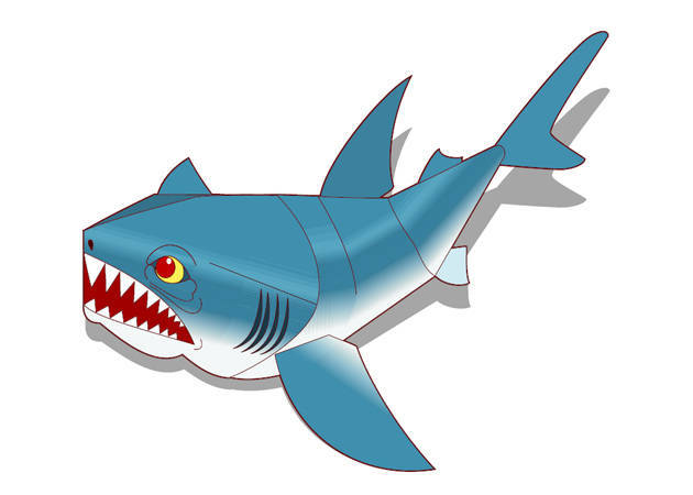 Cá Mập - Kit168 Đồ Chơi Mô Hình Giấy Download Miễn Phí - Free Papercraft Toy
