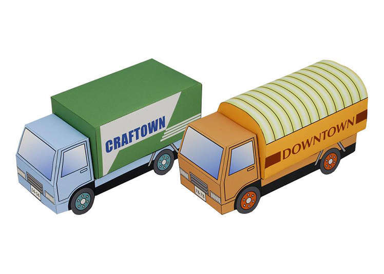 Xe Tải - Kit168 Đồ Chơi Mô Hình Giấy Download Miễn Phí - Free Papercraft Toy