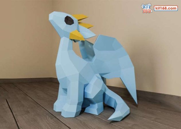 Rồng con polygon - Kit168 - Shop Đồ Chơi Mô Hình Giấy Papercraft Toy
